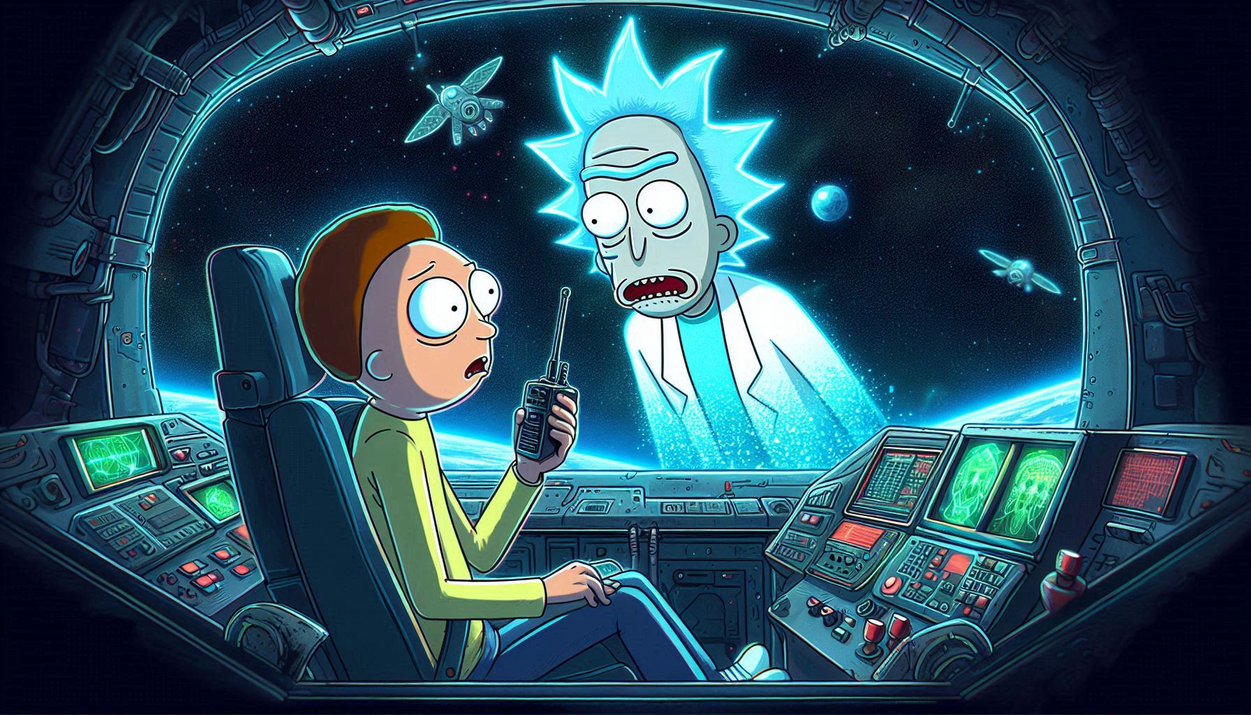 Lost in Space: Morty’s Lifeline with a Walkie-Talkie