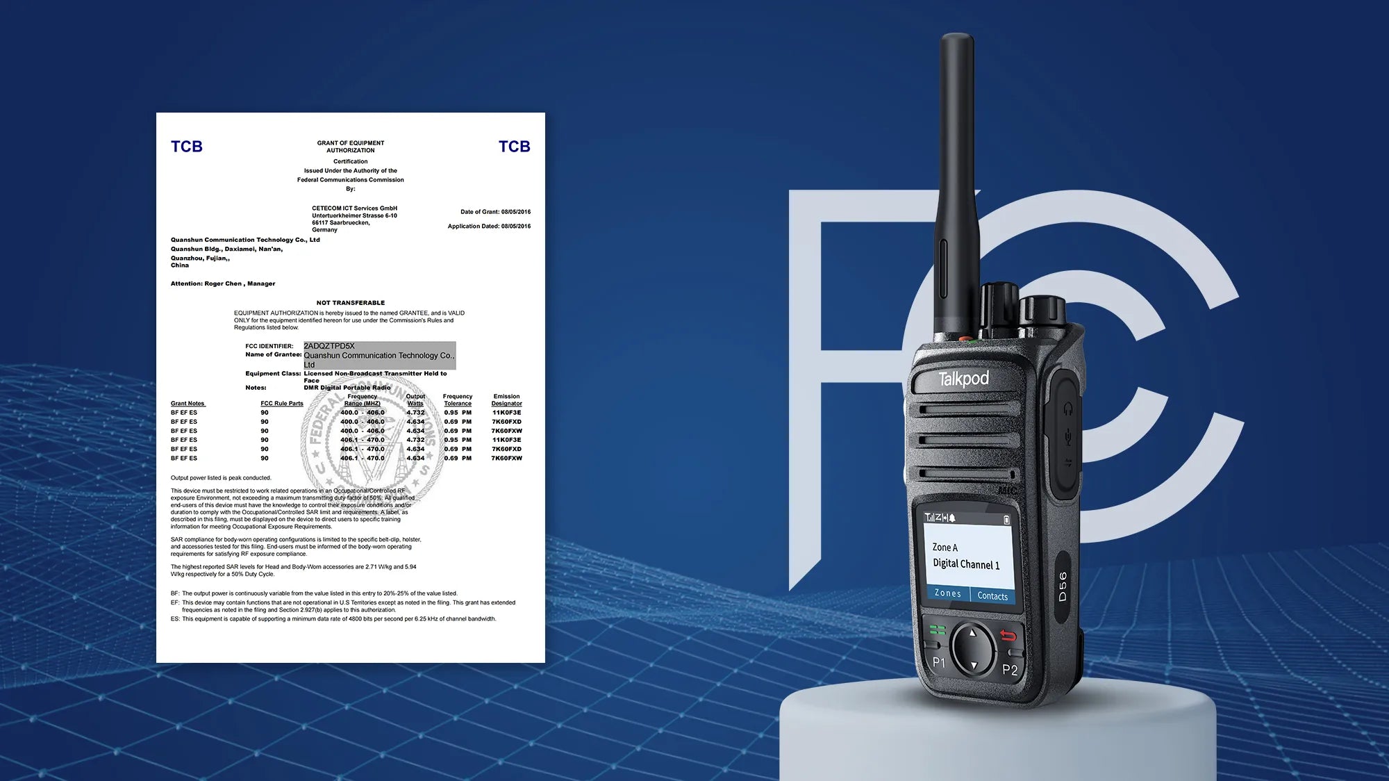 Talkpod D56 FCC ID 2ADQZTPD5X