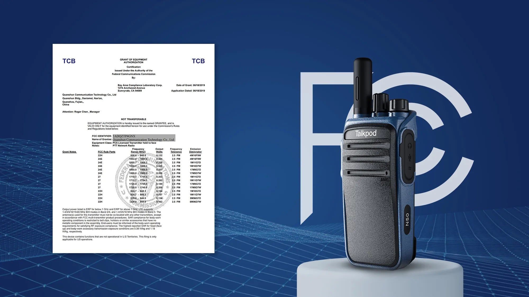 Talkpod N50 FCC ID 2ADQZTP4GNX