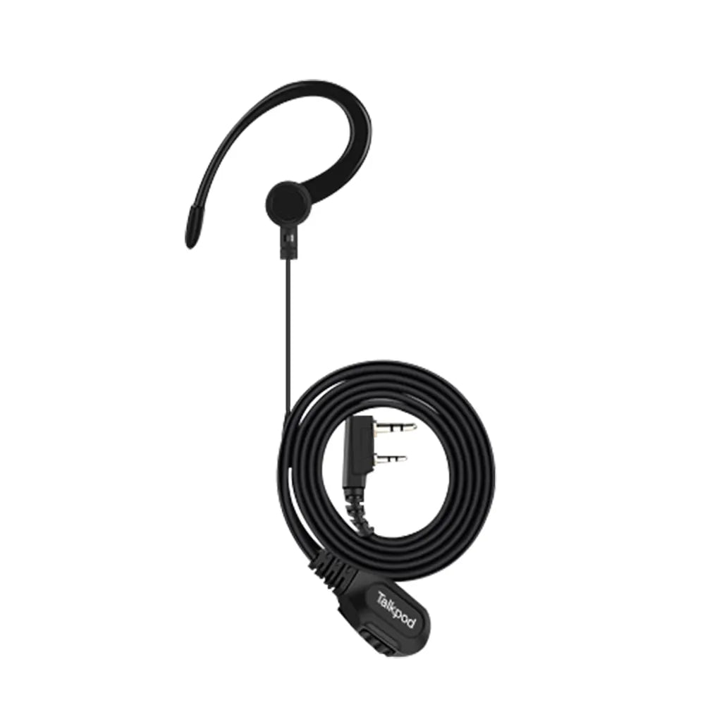 TALKPOD® TEM10 C-TYPE EAR-HOOK OVAL CLIP PTT HEADSET