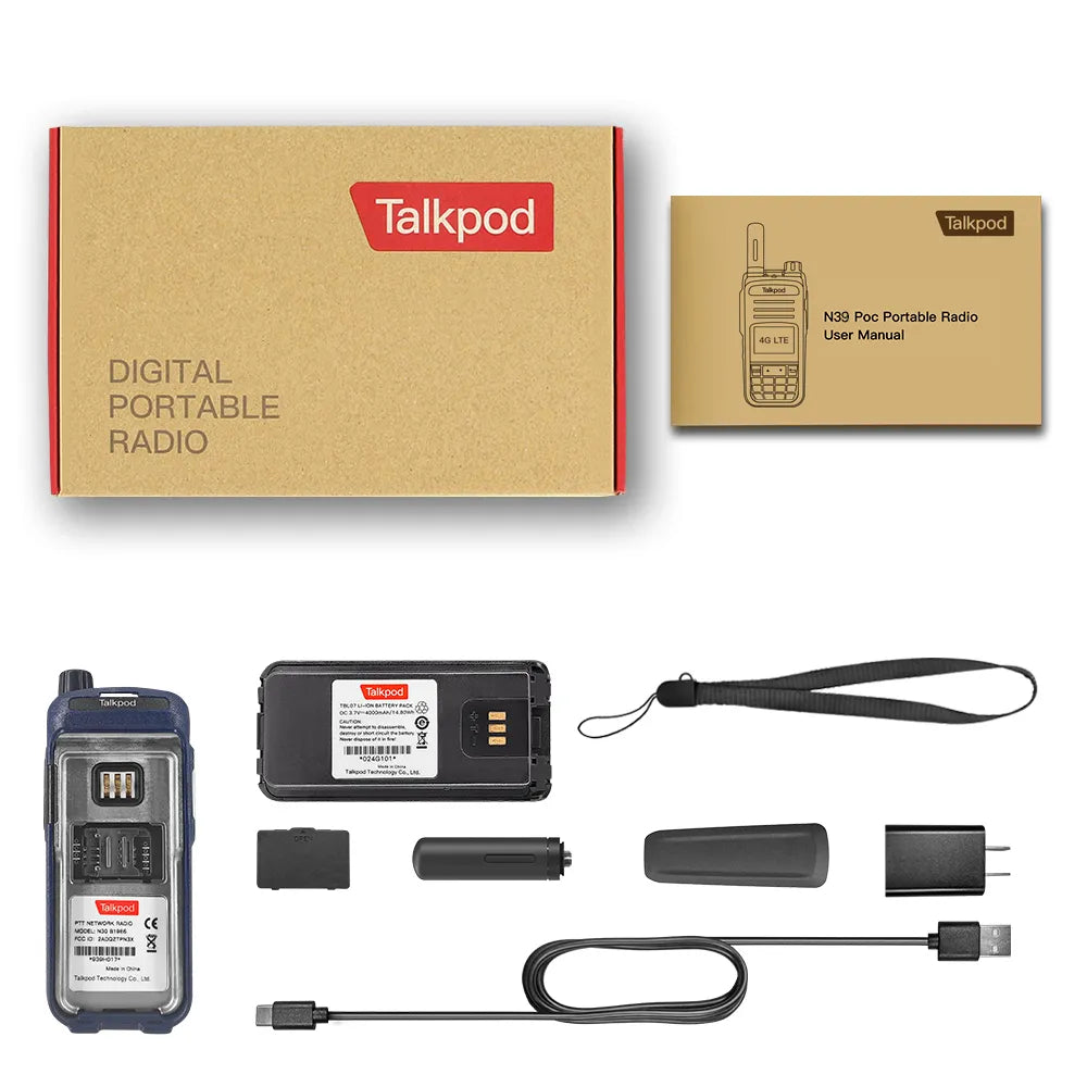 TALKPOD® N39 POC HANDHOLD RADIO WITH LCD DISPLY, 16 KEYPAD