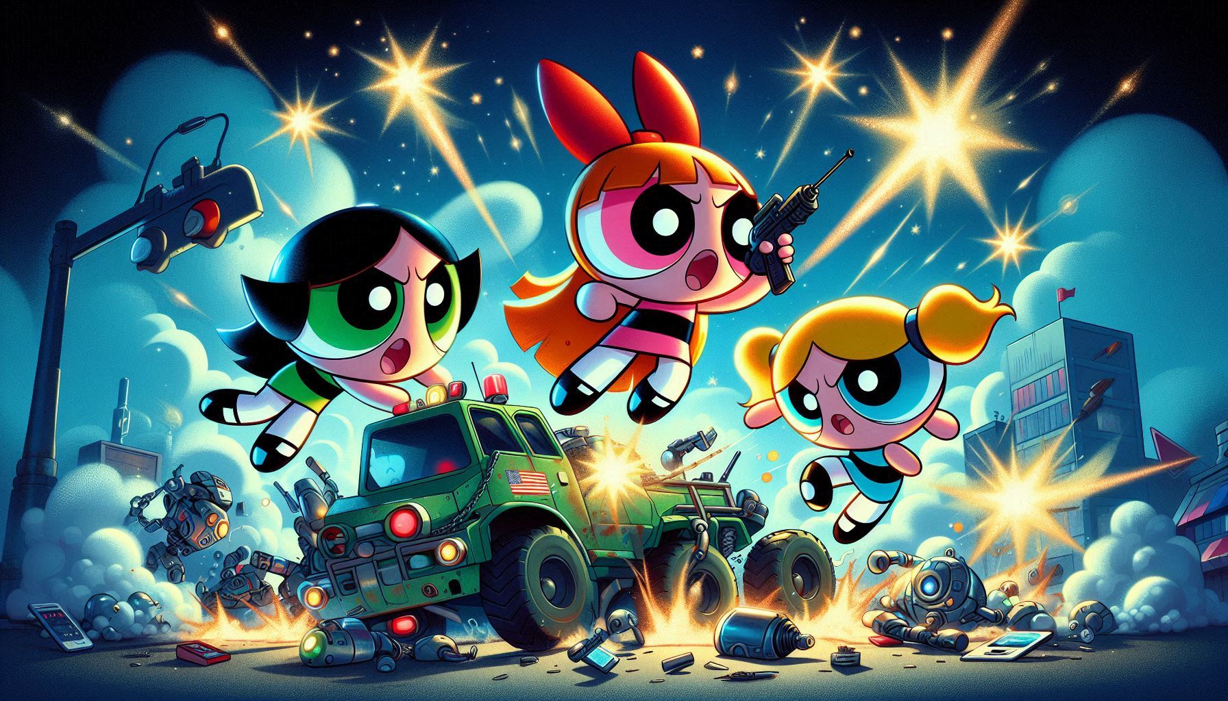 Team Powerpuff: Defeating Robots with Walkie-Talkie Precision