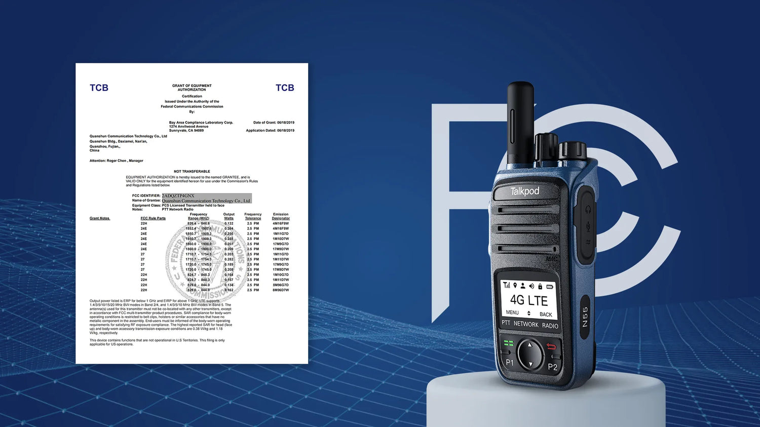 Talkpod N55 FCC ID 2ADQZTP4GNX