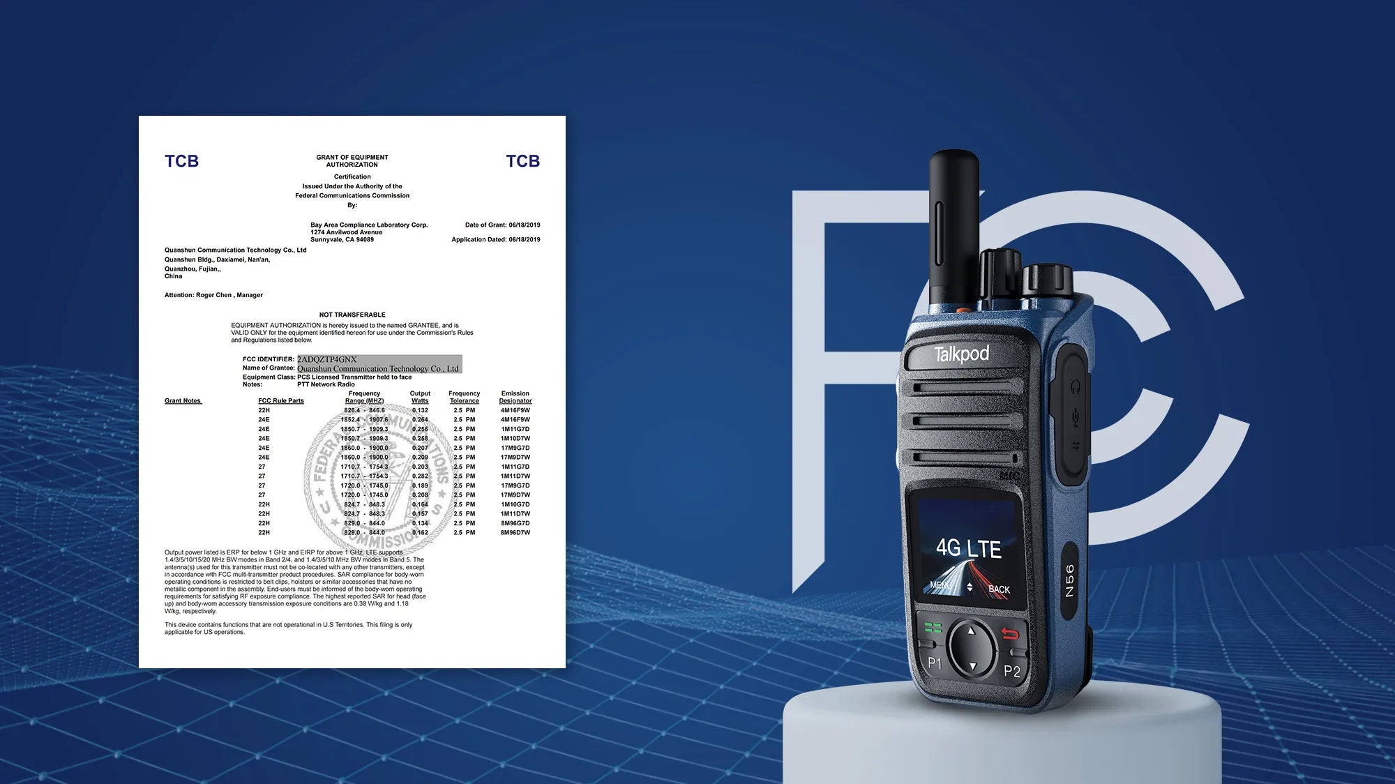 Talkpod N56 FCC ID 2ADQZTP4GNX