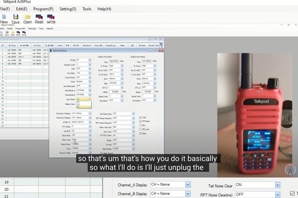 Ham Fam's Guide to Programming Your Talkpod A36plus Scanning Function
