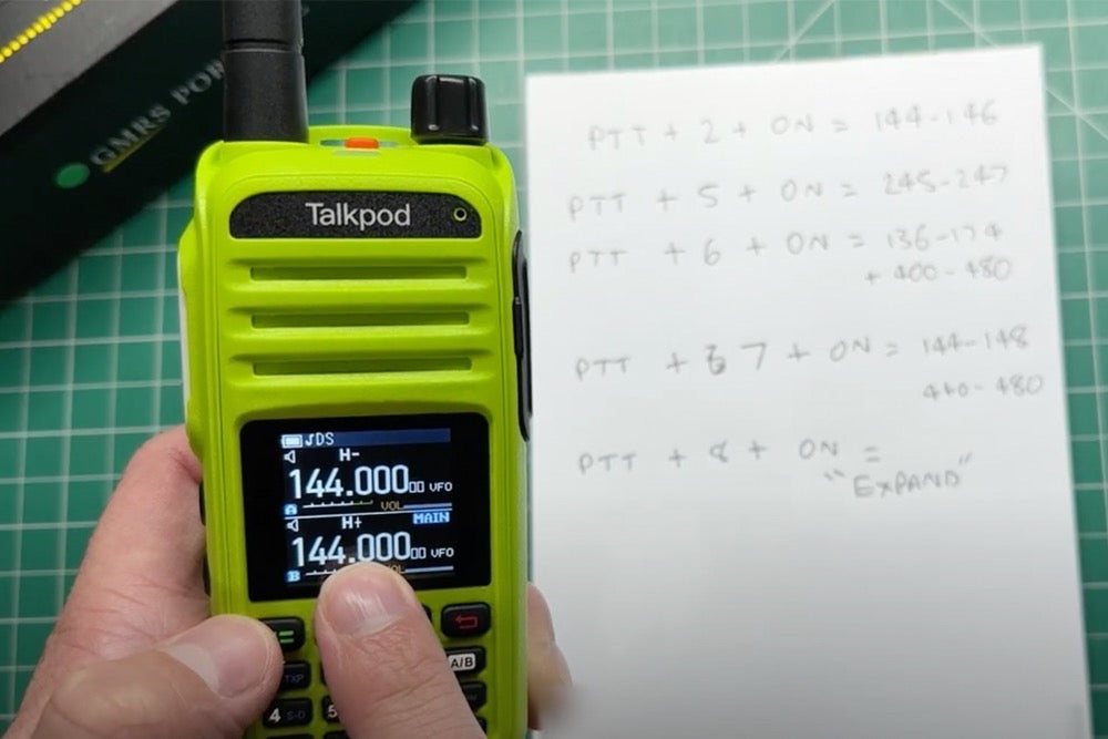 Talkpod A36 Plus: Lockout from GMRS to Expand