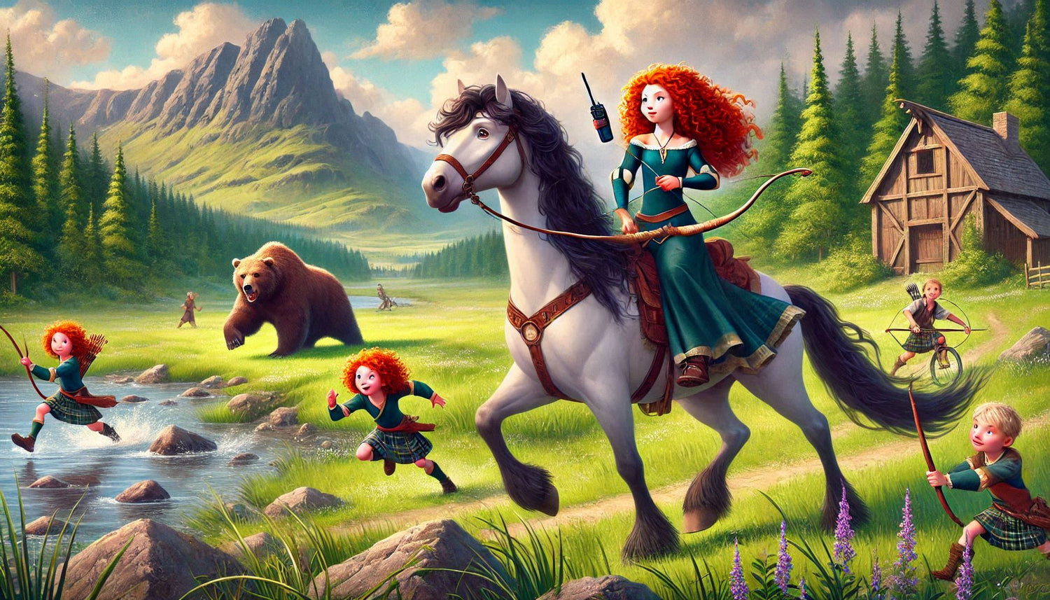 Merida with a walkie-talkie (Brave)